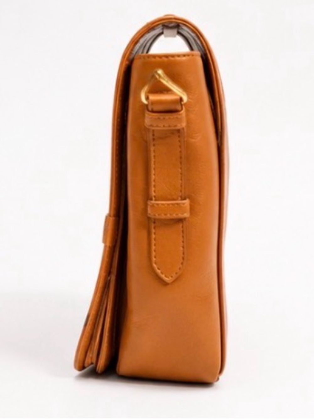 Tory Burch Cognac Leather Crossbody with Signature Logo Medallion - Picture 3 of 4